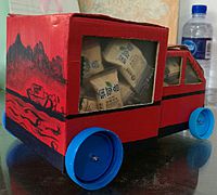 废旧纸盒手工制作小汽车教程