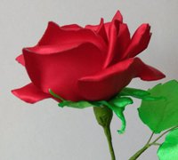 缎带烧花-玫瑰花的制作方法