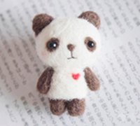 羊毛毡手工作品 羊毛毡diy可爱的小熊猫