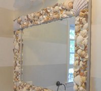 用贝壳和旧镜框diy地中海唯美风格装饰镜子