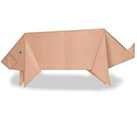 可爱的小猪猪折纸图解 动物折纸教程