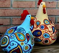 葫芦工艺品制作 葫芦制作美丽的大公鸡