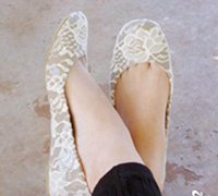 普通平底单鞋改造蕾丝鞋创意手工教程