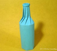 手工折纸花瓶步骤图解 酒瓶子创意手工折纸