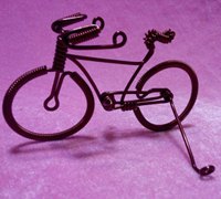 铝线手工自行车教程 金属丝工艺品制作图解