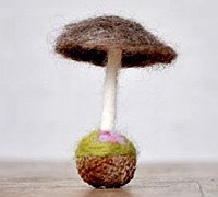 羊毛毡蘑菇教程 羊毛毡diy可爱小蘑菇