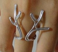 精美的金属丝绕线麋鹿角戒指diy图解