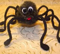 毛茸茸的蜘蛛手工玩偶创意小制作