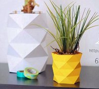 几何折纹创意花盆的制作方法