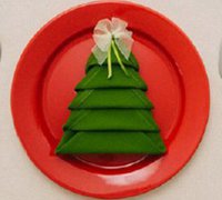 花式餐巾折叠 圣诞树餐巾折叠技法
