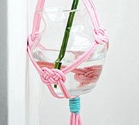 用绳结花瓶吊起来 简单绳结制品教程