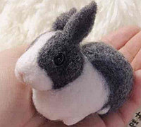 羊毛毡小动物之可爱道奇兔制作教程