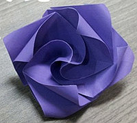 旋转玫瑰花折法 手工折纸玫瑰花图解