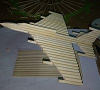 一次性筷子飞机模型手工制作过程