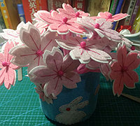 不织布制作漂亮的樱花小盆栽