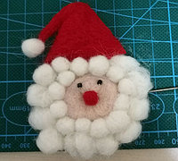 羊毛毡手工制作圣诞老人胸针