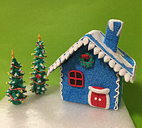 圣诞小屋和圣诞树