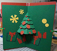 简单的立体圣诞树贺卡制作图解
