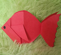立体小金鱼折法 小金鱼折纸教程
