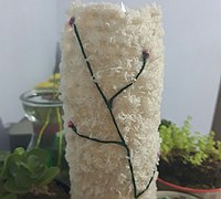 毛线和塑料瓶diy毛绒绒的花瓶