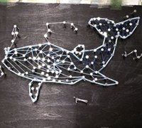 钉子绕线画教程-星空中的鲸鱼