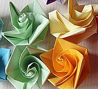简单的折纸玫瑰花教程