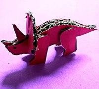 瓦楞纸制作立体恐龙小模型